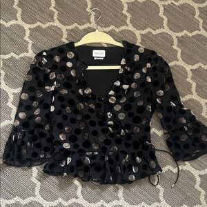 SAYLOR Black Blouse with Silver Dots